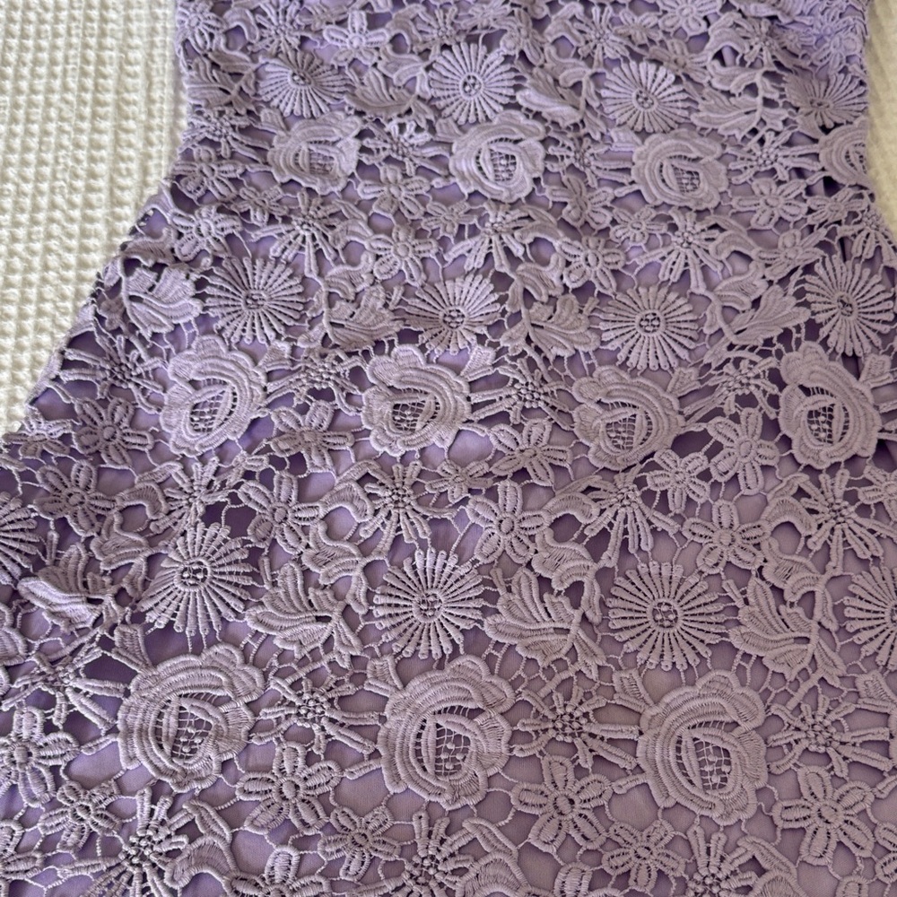 Lulus Lavender Floral Lace Halter Mini Dress - Picture 4 of 6